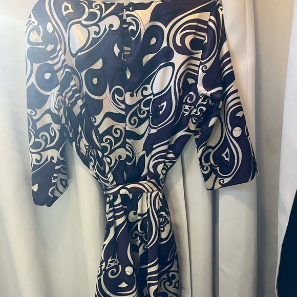 Worthington Blue and White Wrap Dress with Dolman Sleeves Size XLarge - Picture 4 of 5